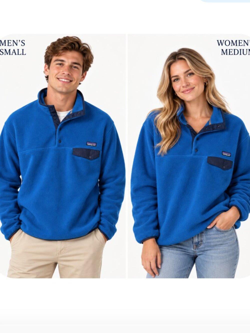 Patagonia Lightweight Synchilla T Snap Fleece Men’s SMALL ( Women’s M-L) BLUE